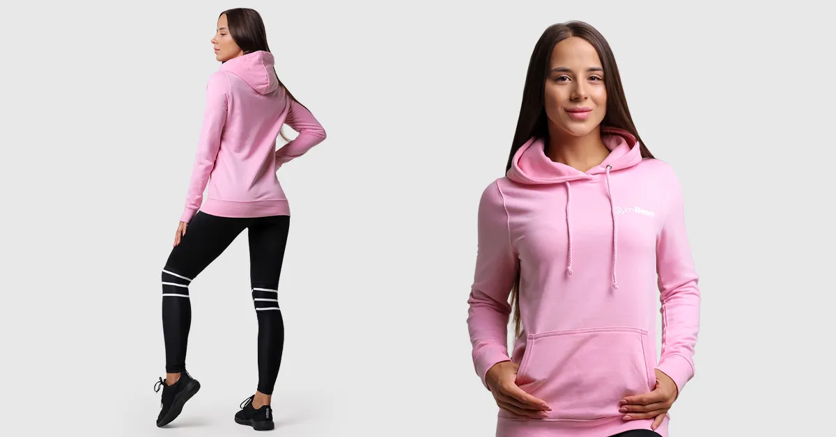 PRO Hoodie Baby Pink női pulóver - (XS) - GymBeam